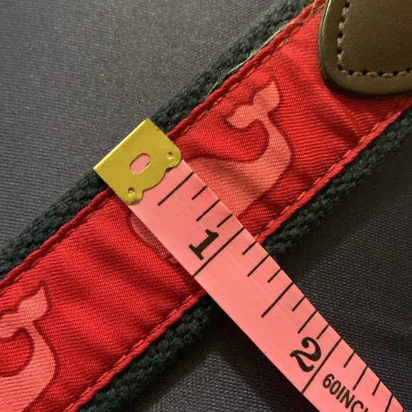 Vineyard Vines big whale belt sz 34 unisex made in USA, red blue canvas leather - Picture 9 of 9